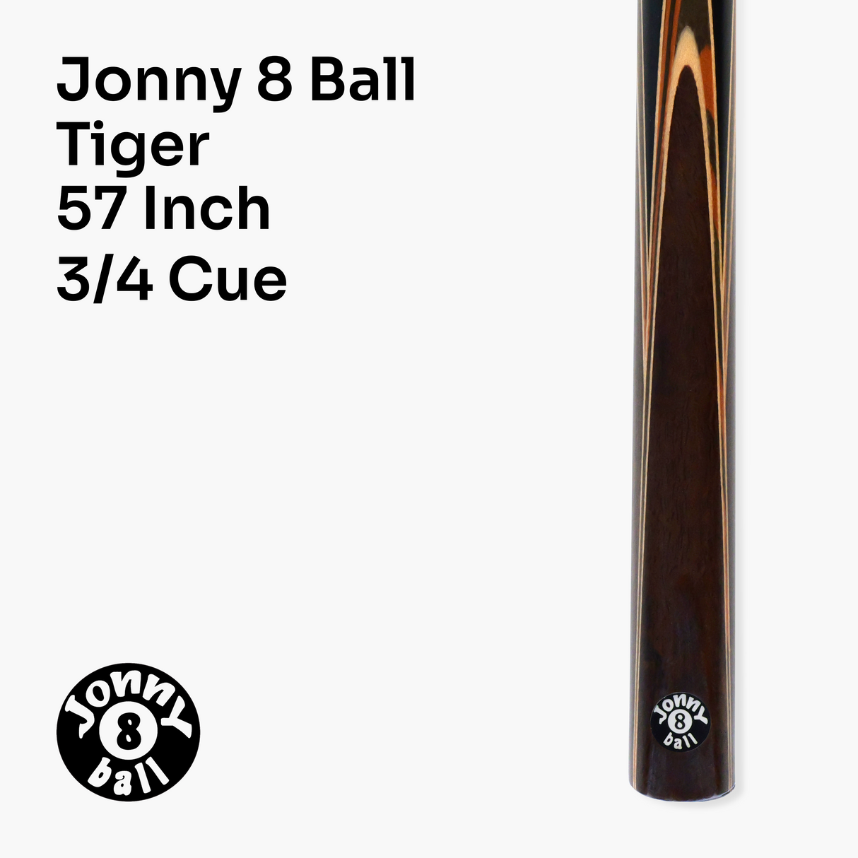 Jonny 8 Ball CLASSIC 3/4 Jointed English Pool Cue with 8.5mm Leather Tip