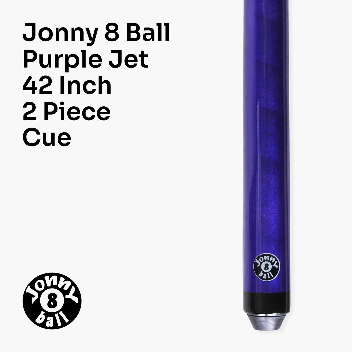 Jonny 8 Ball 42 Inch PURPLE JET JUNIOR 2pc ASH Snooker Pool Cue - 10mm Tip