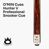 O’MIN “Hunter V” One Piece Hand Spliced 57 Inch Ultra Luxury Professional English Pool Cue and Case Set with Hand-Fitted Omin Cues Pro 8.8mm Tip – Handmade in Thailand by O’MIN Cues