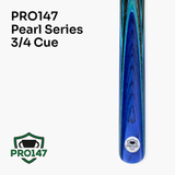 PRO147 Pearl Series Green Burl 57 Inch 3/4 Jointed Snooker Pool Cue 9.5mm Pro Leather Tip