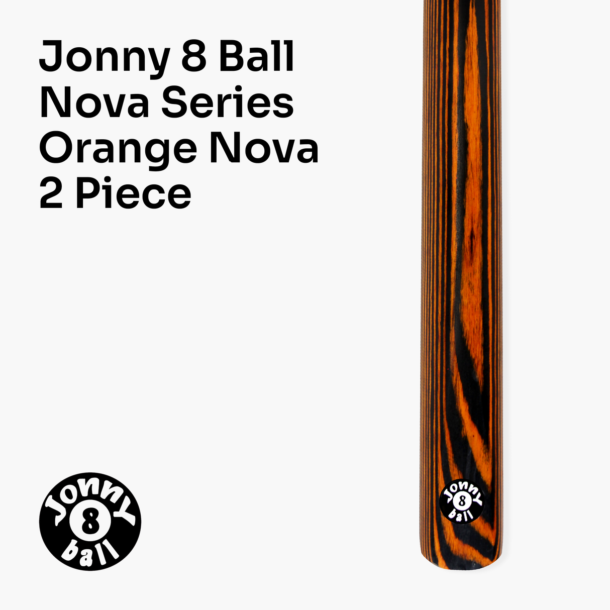 Jonny 8 Ball NOVA 57 Inch 2 Piece Centre Joint English Pool Cue and Case Set 9mm tip with Slim Tapered Ash Shaft