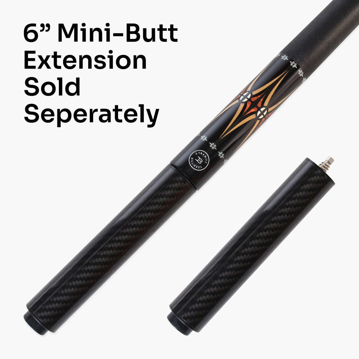 Dynamite Billiards Diamond Series 58 Inch 2 Piece Centre Joint American Pool Cue with Premium Tapered Maple Shaft and 12.5mm Layered Everest Tip – Designed and endorsed by World Pool Champion, Darren Appleton