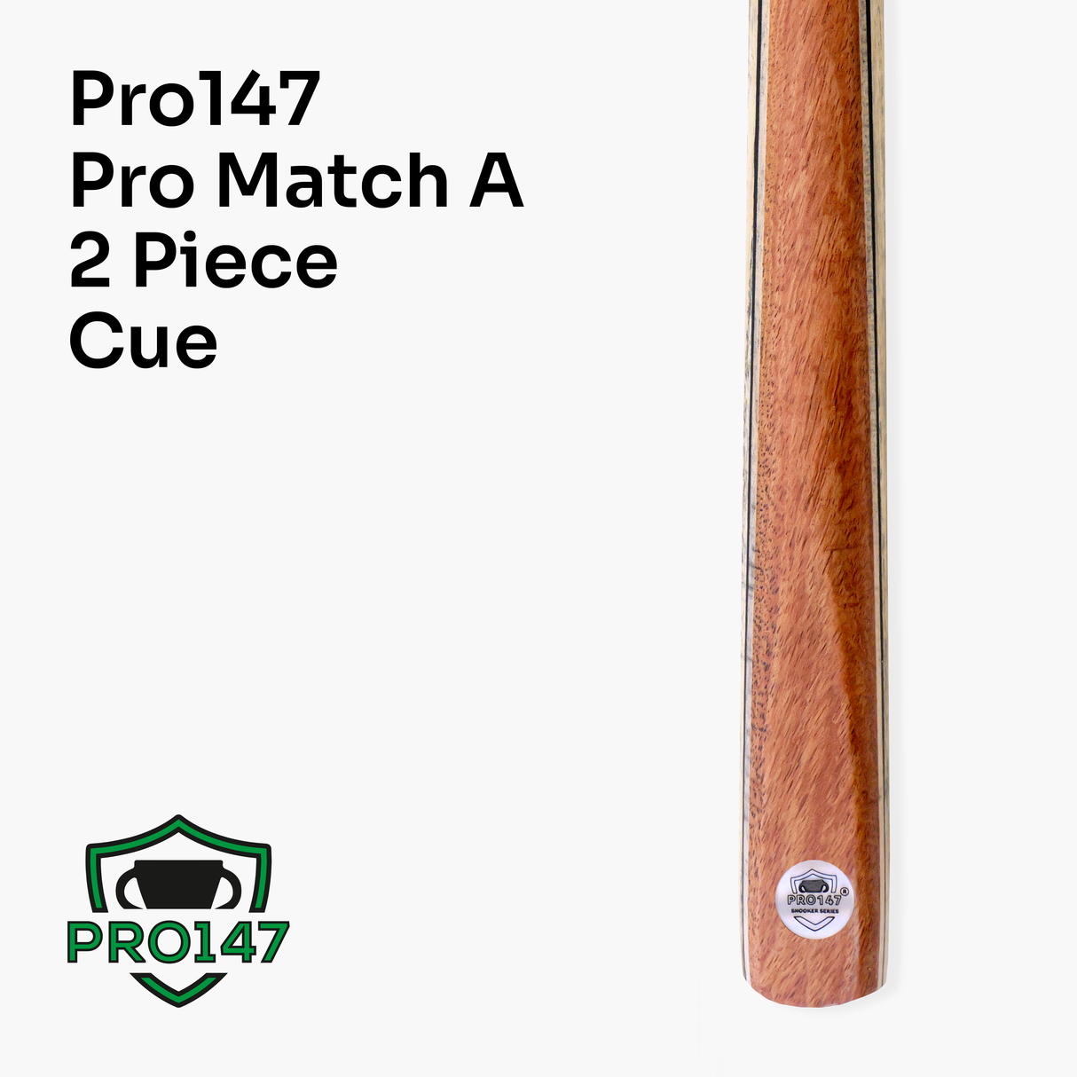 PRO147 PRO MATCH 57 Inch 2 Piece Matching Ash Snooker Pool Cue 9.5mm Tip