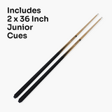 Kids' Pool or Snooker Table Set - Complete Junior Cue & Accessories Kit