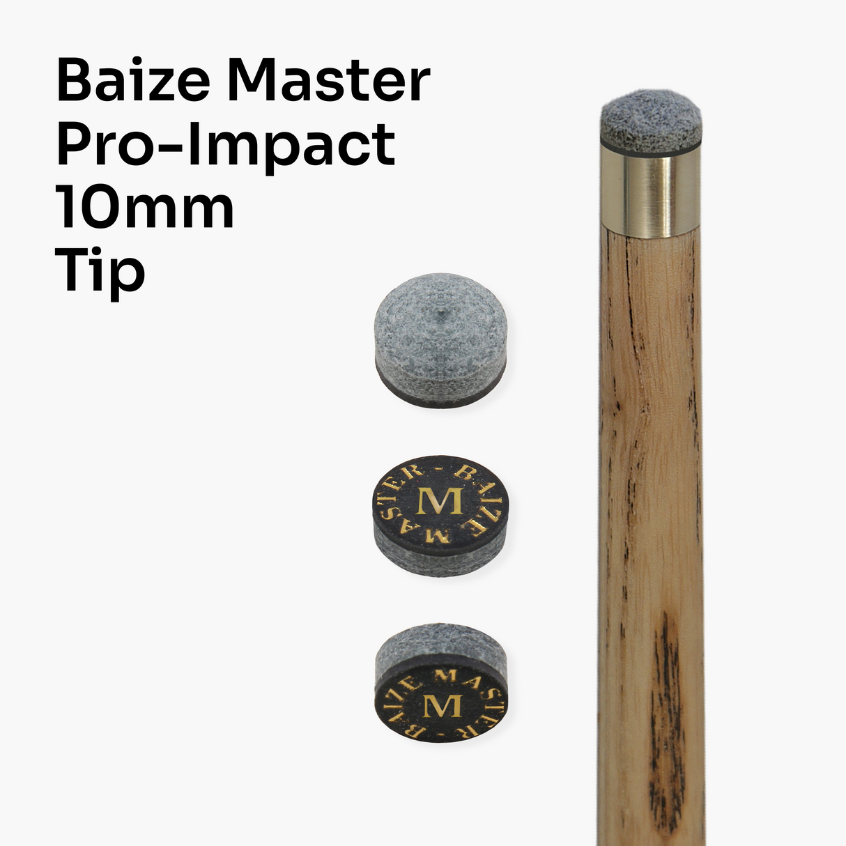 Baize Master Pro-Impact Leather Backed Pressed Tips - Pack of 4 - 10mm Tips