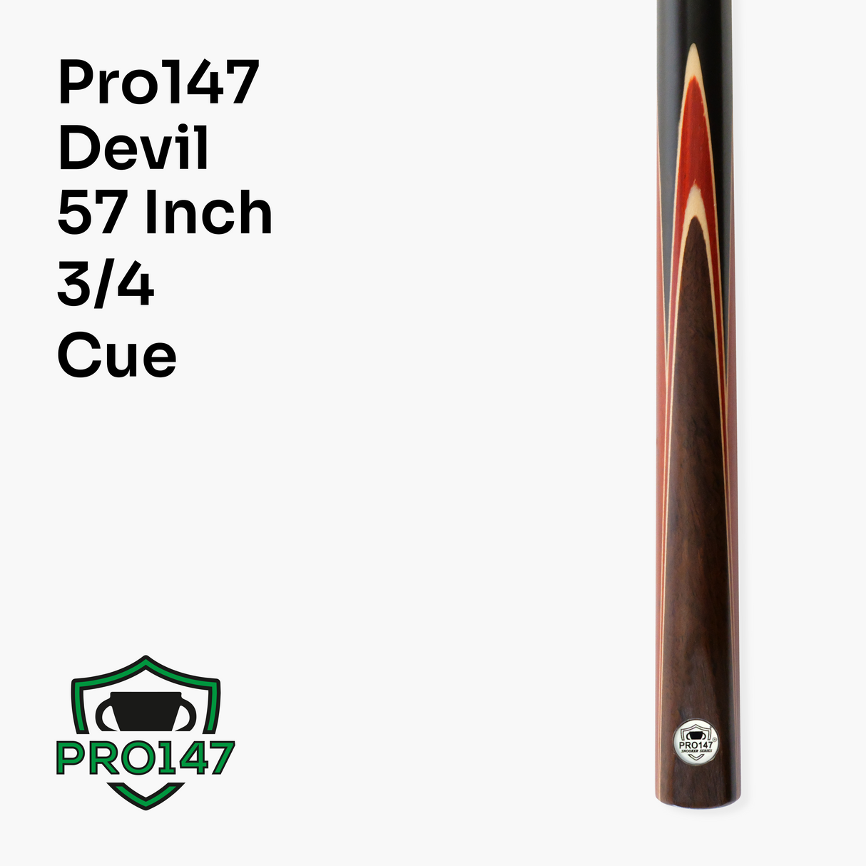 Pro147 CLASSIC 3/4 Jointed Snooker Pool Cue and Case Set 9.5mm Tip