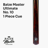 Baize Master Ultimate #010 57 Inch One Piece Hand Spliced Ebony Butt English Pool Cue with Hand-Fitted Asia Cues Pro 8.3mm Tip – Handmade in Thailand by Asia Cues