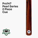 PRO147 Pearl Series A 57 Inch 2 Piece Snooker Pool Cue and Case Set 9.5mm Pro Leather Tip