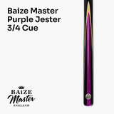 Baize Master PURPLE JESTER 3/4 57 Inch Ash Snooker Pool Cue and Case Set 9.5mm Tip - With 3/4 Black Interior Case and Long Telescopic Extension