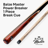 Baize Master Power Breaker C 57 Inch 1 Piece English Pool Break Cue with Ash Shaft and Ebony Butt - 10.2mm Phenolic Tip and Round Butt End – For Breaking Only