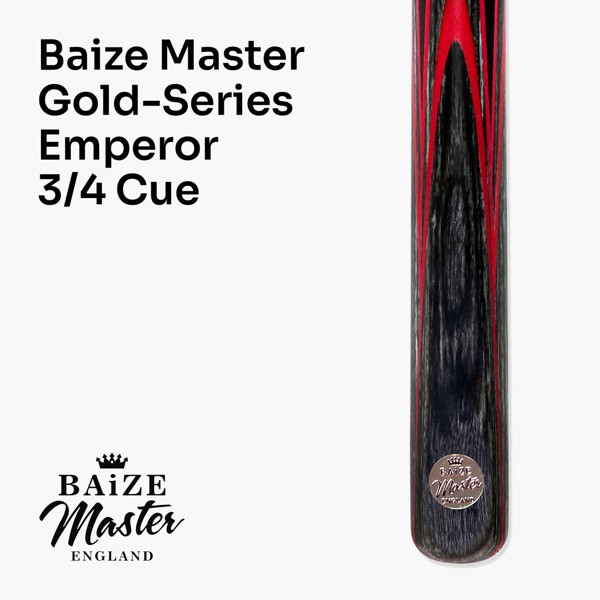 Baize Master RED EMPEROR SNOOKER CUE SET with Case 2 x Extensions and Chalk