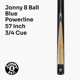 Jonny 8 Ball 57 Inch Traditional ¾ Jointed Ash Snooker Pool Cue 9mm tip + Mini Butt