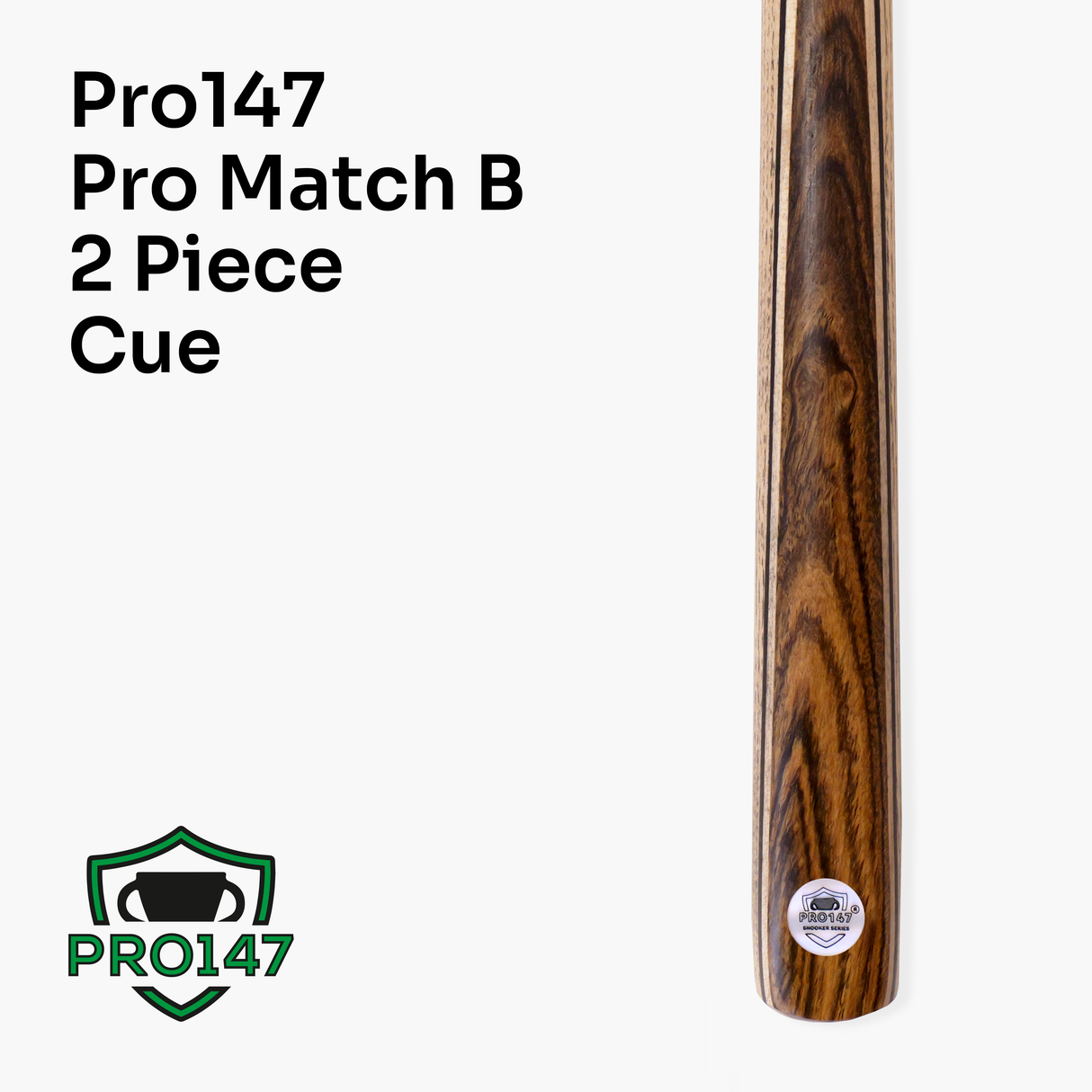 PRO147 PRO MATCH 57 Inch 2 Piece Matching Ash Snooker Pool Cue 9.5mm Tip