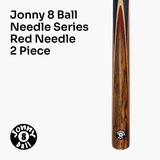 Jonny 8 Ball NEEDLE 57 Inch 2 Piece Centre Joint English Pool Cue 9mm tip with Slim Tapered Ash Shaft