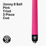 Jonny 8 Ball 57 Inch NEON PINK TRIAD 3 Section Ash Pool Snooker Cue & SOFT CASE