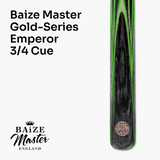 Baize Master GREEN EMPEROR SNOOKER CUE SET with Case 2 x Extensions and Chalk