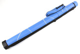 Trendy BLUE Tubular 2 pc Pool Snooker Cue Case - Large Accessory Pocket