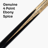 Baize Master Ultimate #003 57 Inch One Piece Hand Spliced Ebony Butt English Pool Cue with Hand-Fitted Asia Cues Pro 8.3mm Tip – Handmade in Thailand by Asia Cues