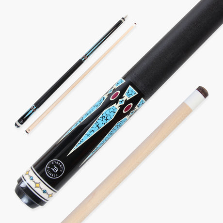 Dynamite Billiards Diamond Series 58 Inch 2 Piece Centre Joint American Pool Cue with Premium Tapered Maple Shaft and 12.5mm Layered Everest Tip – Designed and endorsed by World Pool Champion, Darren Appleton