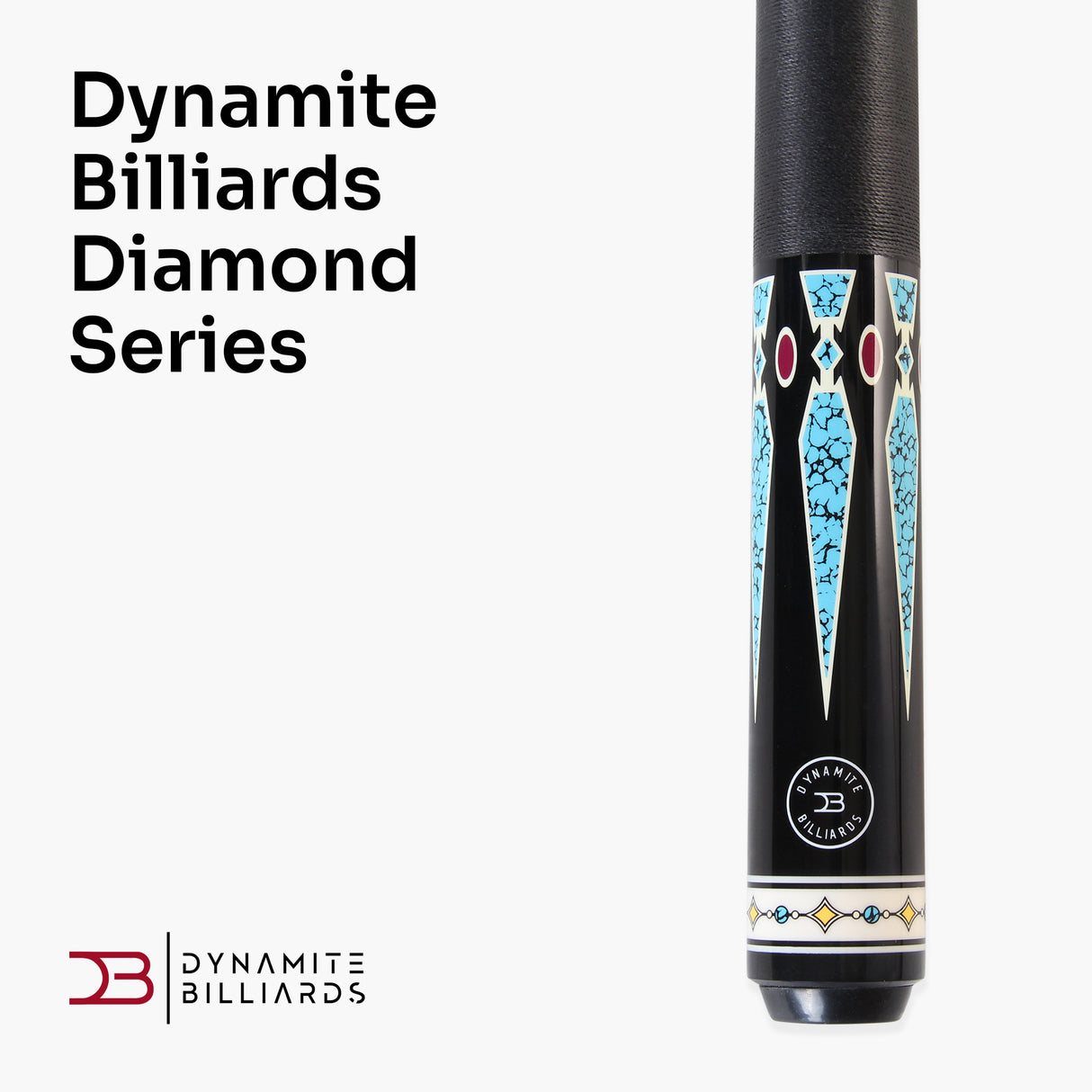 Dynamite Billiards Diamond Series 58 Inch 2 Piece Centre Joint American Pool Cue with Premium Tapered Maple Shaft and 12.5mm Layered Everest Tip – Designed and endorsed by World Pool Champion, Darren Appleton