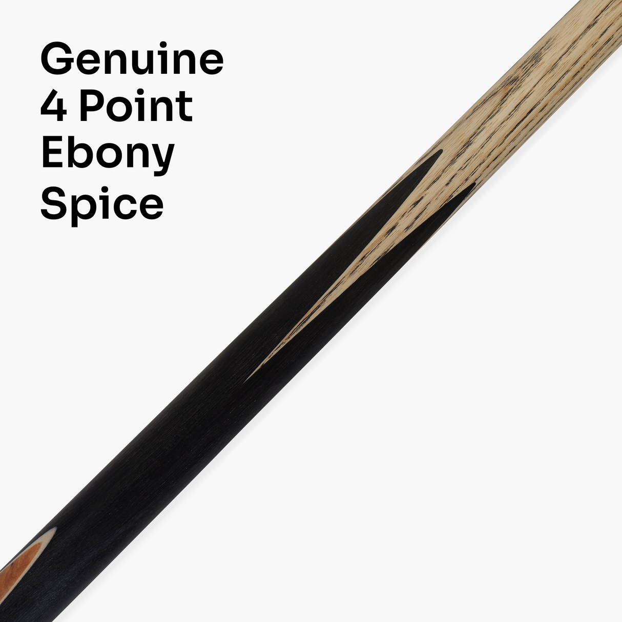 BAIZE MASTER Black Label 58 Inch One Piece Hand Spliced Premium Ebony Butt Snooker Cue with 9.75mm Leather Tip