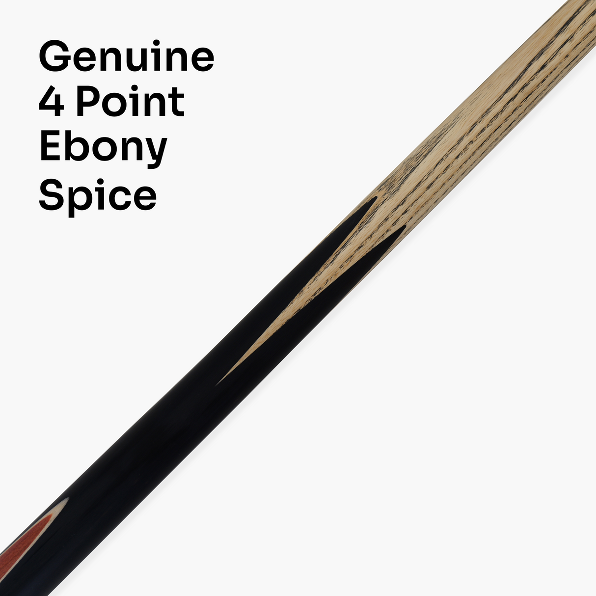 BAIZE MASTER Black Label 58 Inch One Piece Hand Spliced Premium Ebony Butt Snooker Cue with 9.75mm Leather Tip