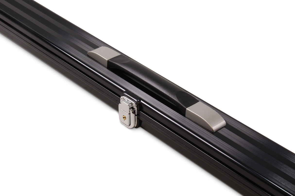 3/4 Lockable Aluminium Snooker Pool Cue Case with Tough Plastic Ends - Holds 1 3/4 Joint Cue + Extensions