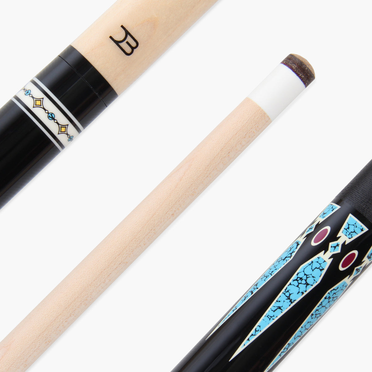 Dynamite Billiards Diamond Series 58 Inch 2 Piece Centre Joint American Pool Cue with Premium Tapered Maple Shaft and 12.5mm Layered Everest Tip – Designed and endorsed by World Pool Champion, Darren Appleton