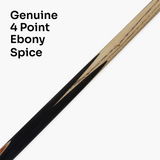 BAIZE MASTER Black Label 58 Inch One Piece Hand Spliced Premium Ebony Butt Snooker Cue with 9.75mm Leather Tip