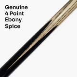 Baize Master Ultimate #006 59 Inch One Piece Hand Spliced Ebony Butt English Pool Cue with Hand-Fitted Asia Cues Pro 8.3mm Tip – Handmade in Thailand by Asia Cues