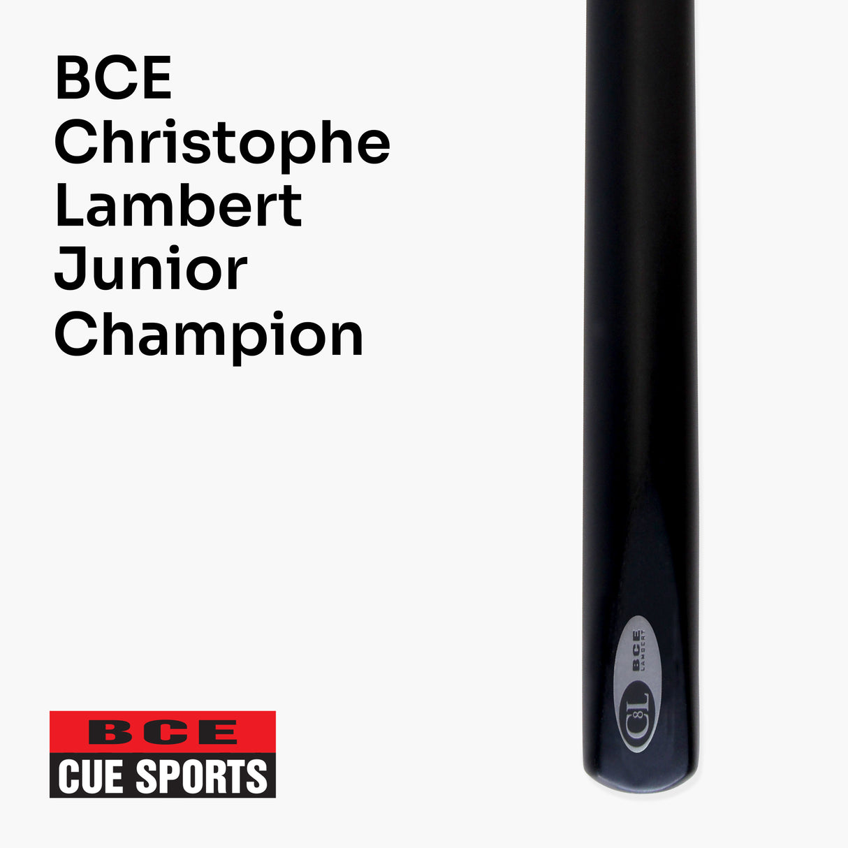 BCE Christophe Lambert 48 Inch JUNIOR CHAMPION 2 Piece English Pool Cue and Case Set 8.5mm Tip