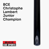 BCE Christophe Lambert 48 Inch JUNIOR CHAMPION 2 Piece English Pool Cue and Case Set 8.5mm Tip