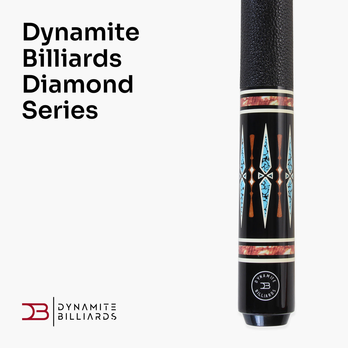 Dynamite Billiards Diamond Series 58 Inch 2 Piece Centre Joint American Pool Cue with Premium Tapered Maple Shaft and 12.5mm Layered Everest Tip – Designed and endorsed by World Pool Champion, Darren Appleton