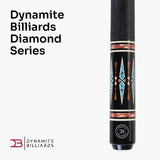 Dynamite Billiards Diamond Series 58 Inch 2 Piece Centre Joint American Pool Cue with Premium Tapered Maple Shaft and 12.5mm Layered Everest Tip – Designed and endorsed by World Pool Champion, Darren Appleton