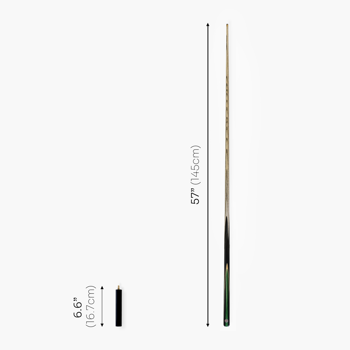 Baize Master 1 Piece GREEN JESTER 57 Inch Ash Snooker Pool Cue with 9.5mm Tip