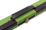 Deluxe 1 Piece 2 Slot CHEQUERED Cue Case with Plastic Ends and Chalk Compartment - Holds 2 Cues