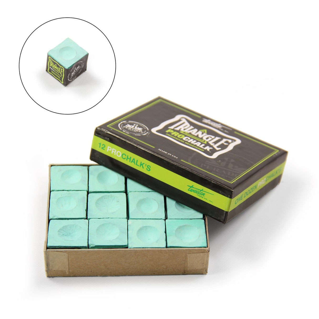 NEW! Tweeten Triangle LIGHT GREEN PRO CHALK - Box of 12 Pieces