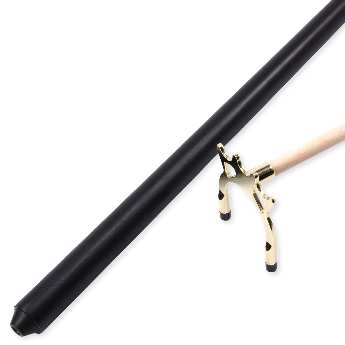 57 Inch Transportable Hardwood 2pc Snooker CUE REST & BRASS SPIDER REST HEAD with toes