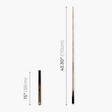 PRO147 Pearl Series Amboyna Burl 57 Inch 3/4 Jointed Snooker Pool Cue 9.5mm Pro Leather Tip