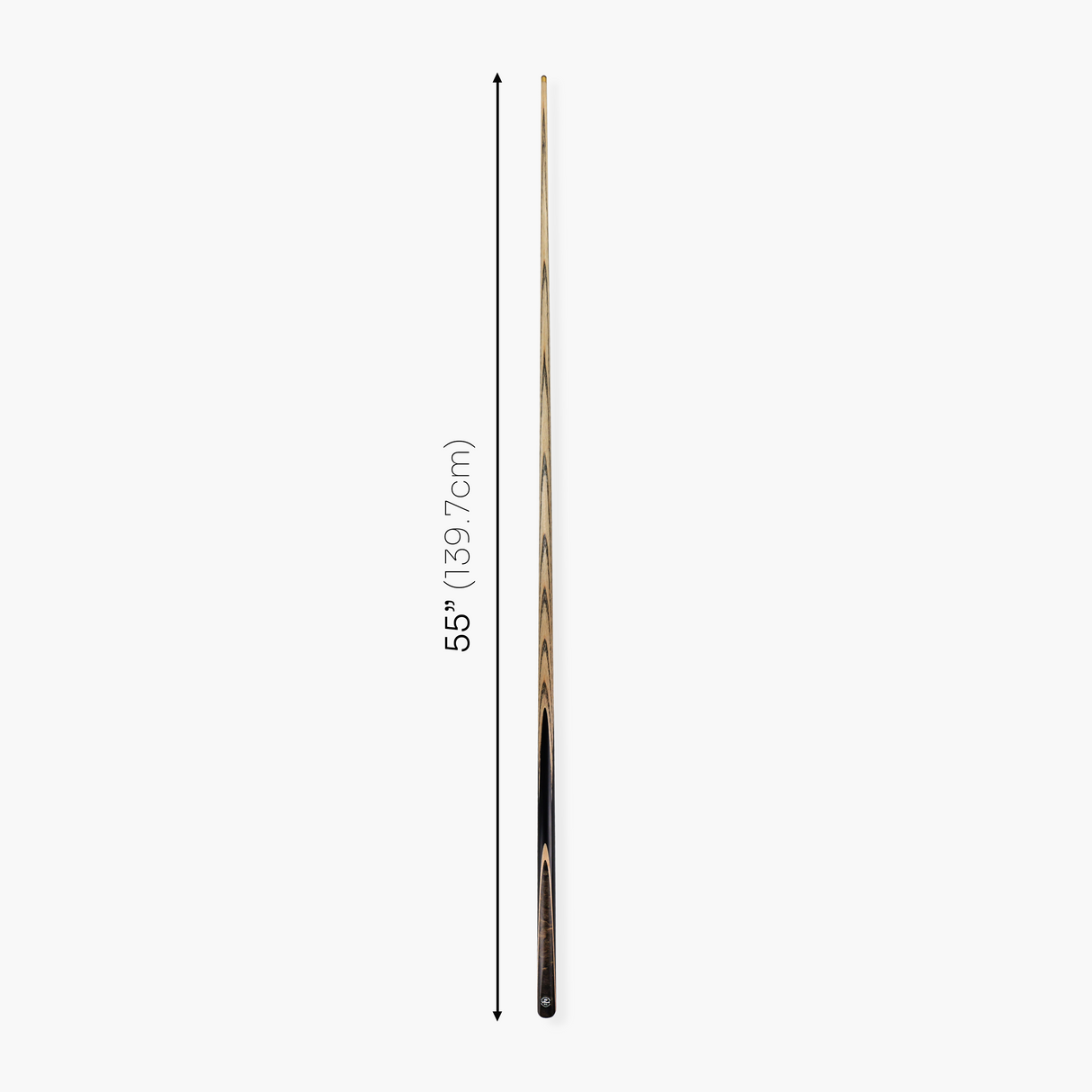 Baize Master Ultimate #002 55 Inch One Piece Hand Spliced Ebony Butt English Pool Cue with Hand-Fitted Asia Cues Pro 8.3mm Tip – Handmade in Thailand by Asia Cues