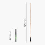 Baize Master Gold Series GREEN EMPEROR 8-BALL POOL CUE SET with 57 Inch Hand Spliced 3/4 Joint Cue 8mm Tip, Deluxe Black Interior Hard Case and 2 x Chalk