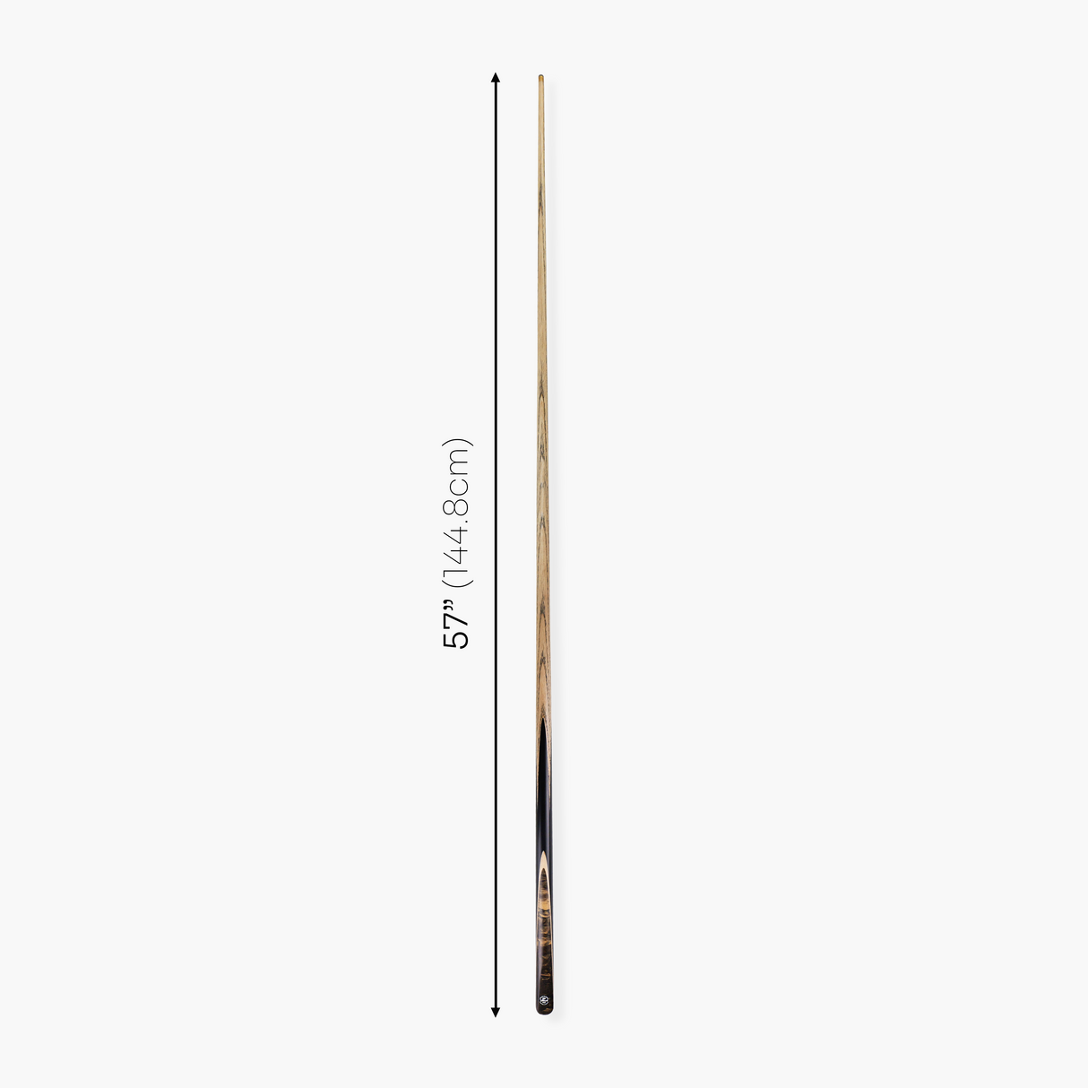 Baize Master Ultimate #005 57 Inch One Piece Hand Spliced Ebony Butt English Pool Cue with Hand-Fitted Asia Cues Pro 8.3mm Tip – Handmade in Thailand by Asia Cues