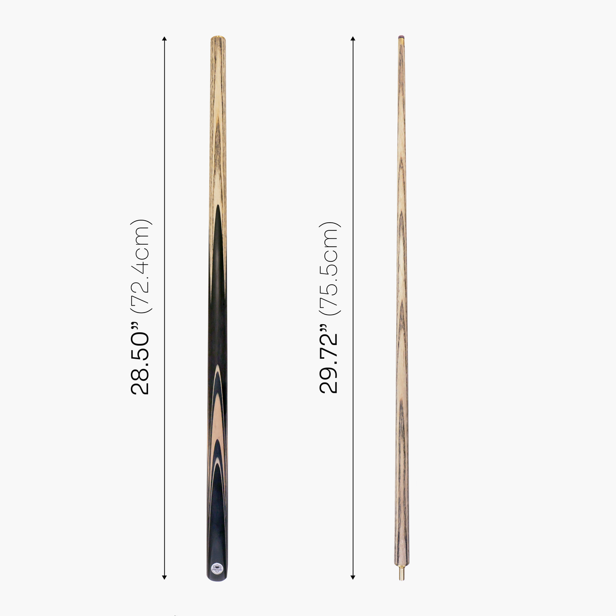 PRO147 Pearl Series C Hand Spliced 2 Piece 57 Inch Snooker Pool Cue with Smooth Premium Ash Shaft and Ebony Style Butt with 9.5mm Pro Leather Tip