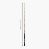 Baize Master Ultimate #006 59 Inch One Piece Hand Spliced Ebony Butt English Pool Cue with Hand-Fitted Asia Cues Pro 8.3mm Tip – Handmade in Thailand by Asia Cues