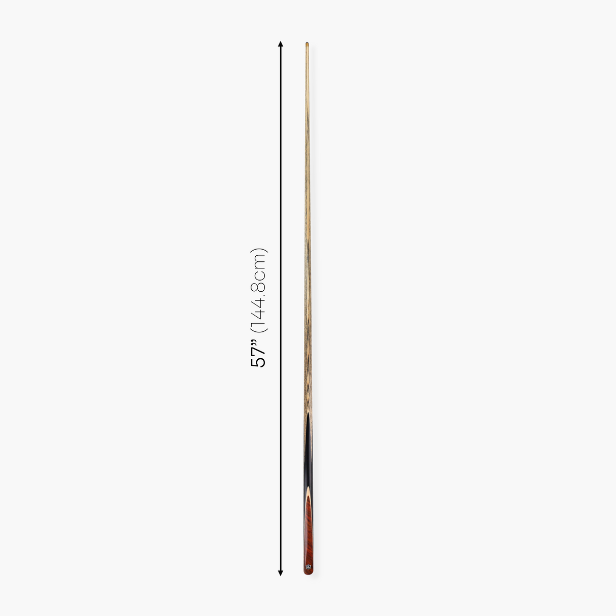 Baize Master Ultimate #009 57 Inch One Piece Hand Spliced Ebony Butt English Pool Cue with Hand-Fitted Asia Cues Pro 8.7mm Tip – Handmade in Thailand by Asia Cues