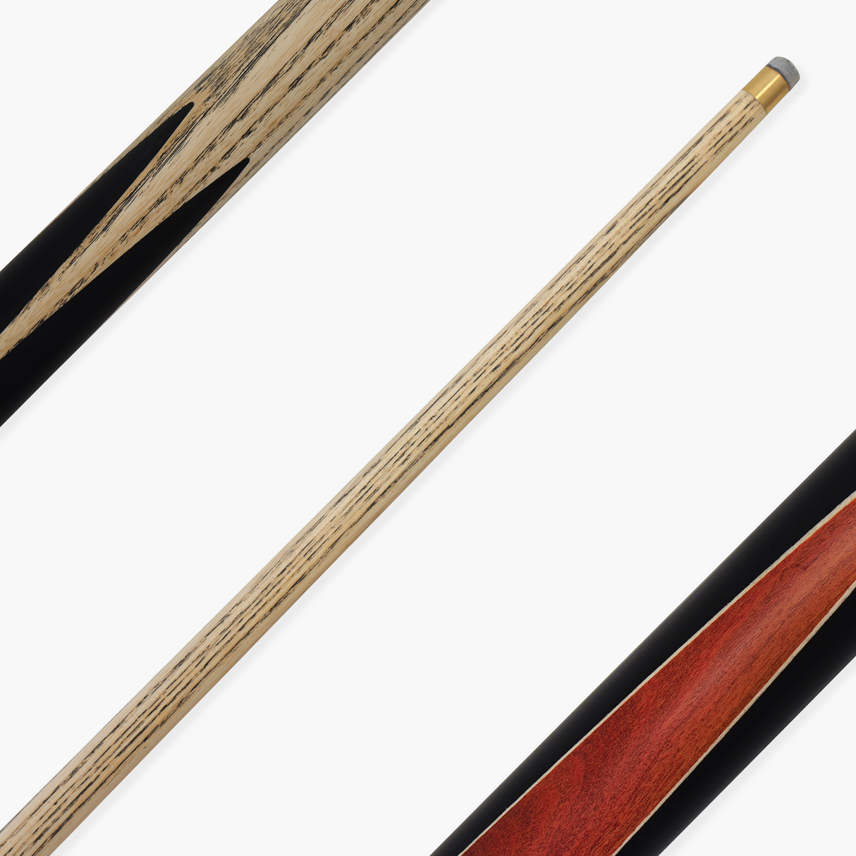 BAIZE MASTER Black Label 58 Inch One Piece Hand Spliced Premium Ebony Butt Snooker Cue with 9.75mm Leather Tip