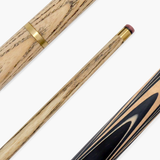 PRO147 Pearl Series C Hand Spliced 2 Piece 57 Inch Snooker Pool Cue with Smooth Premium Ash Shaft and Ebony Style Butt with 9.5mm Pro Leather Tip