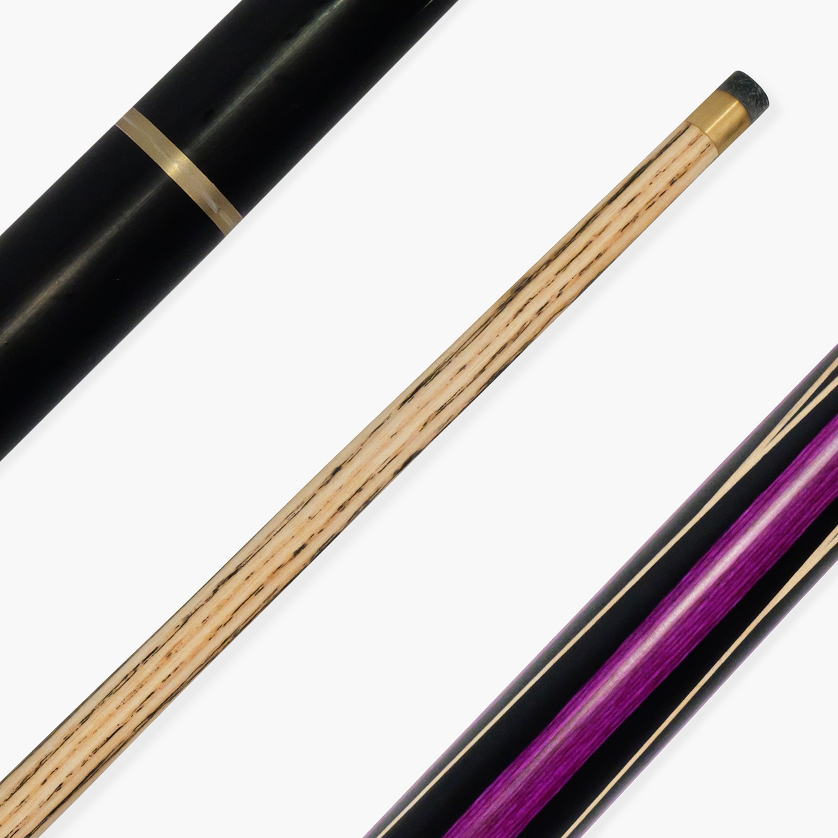 Baize Master 3/4 PURPLE JESTER 57 Inch Ash Snooker Pool Cue with 9.5mm Tip