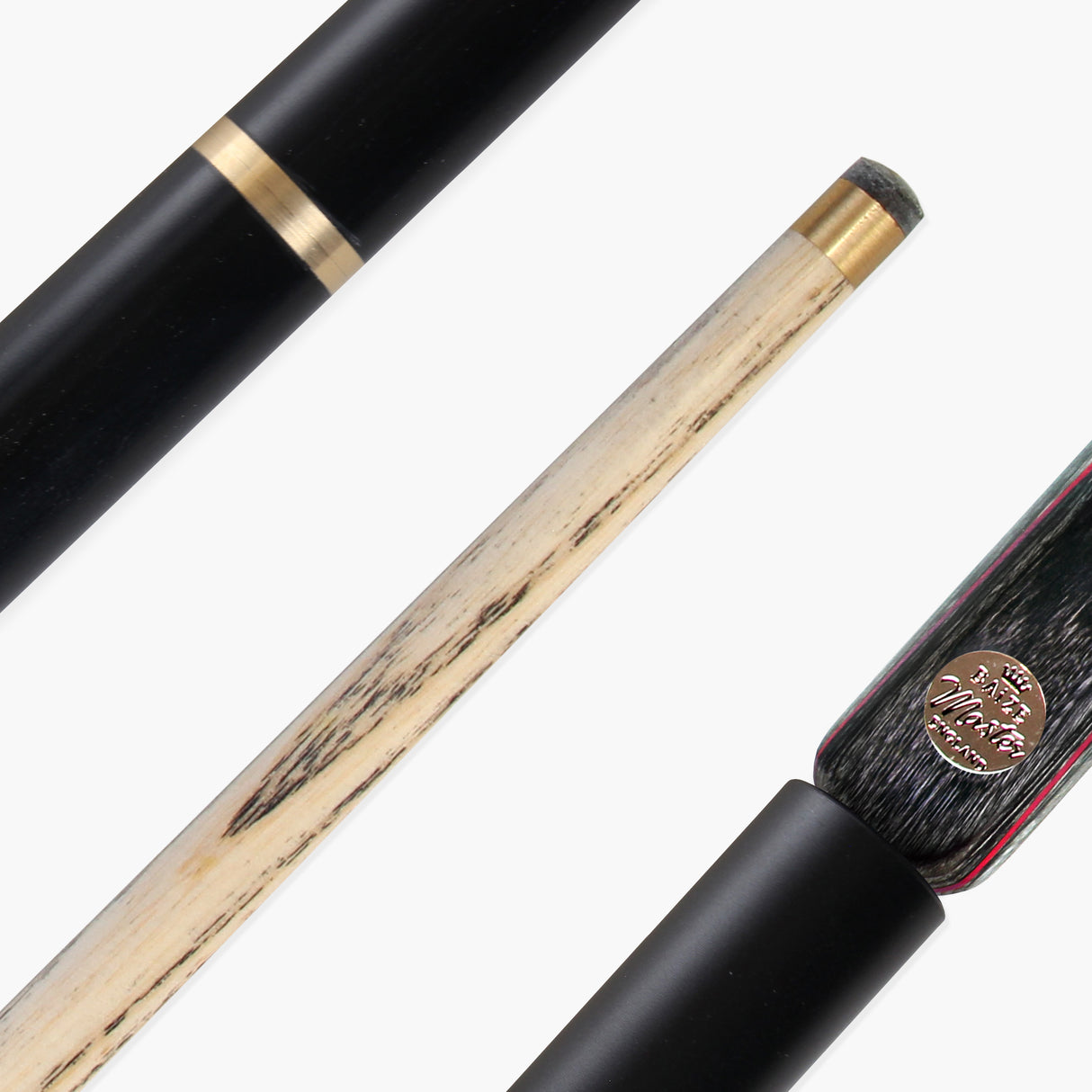 Baize Master Gold Series RED EMPEROR 8-BALL POOL CUE SET with 57 Inch Hand Spliced 3/4 Joint Cue 8mm Tip, Deluxe Black Interior Hard Case and 2 x Chalk