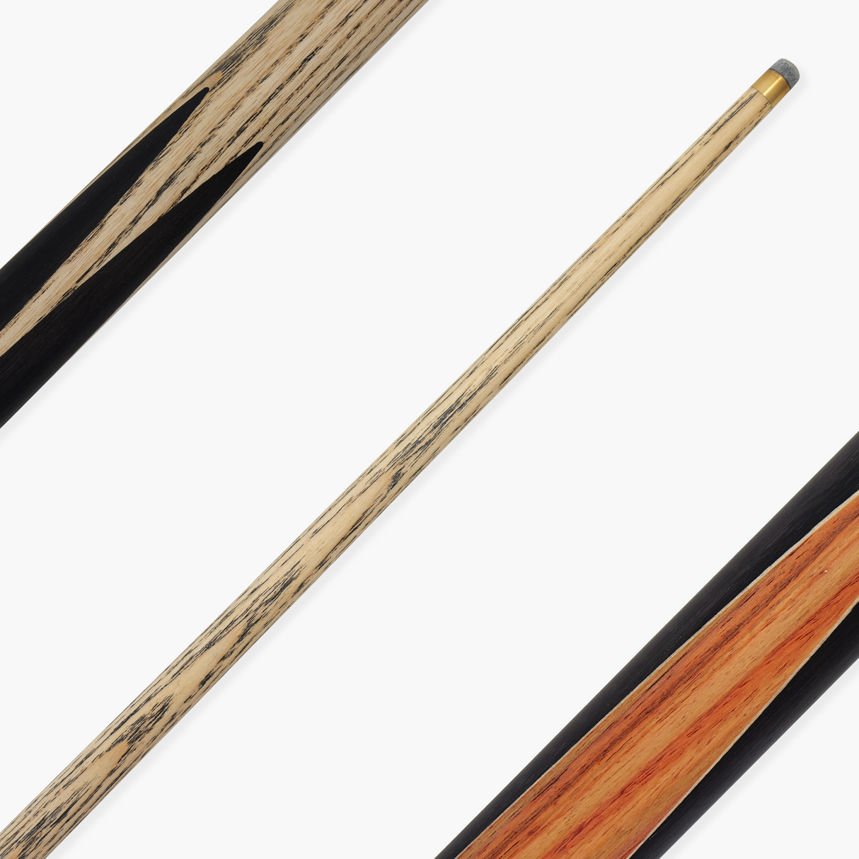 Baize Master Black Label 57 Inch One Piece Hand Spliced Premium Ebony Butt English Pool Cue with 8mm Leather Tip